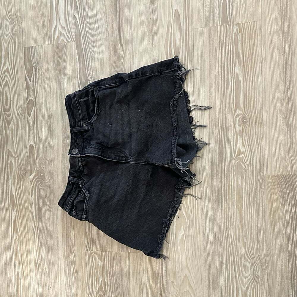 Garage Denim Vintage Cut-Off Shorts Size S Black Distressed Raw Hem